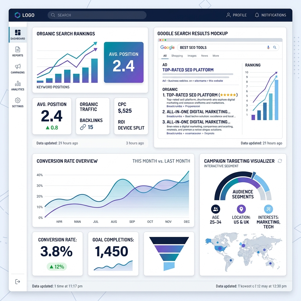 SEO & Advertising Showcase Premium Jasa SEO & Periklanan Google Meta Ads - CV TEKNISIKU