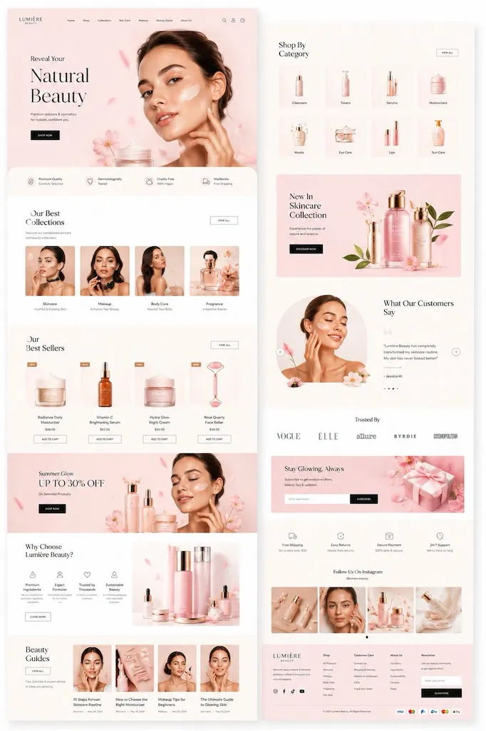 E-Commerce Produk Kecantikan & Skincare - Desain Website CV TEKNISIKU