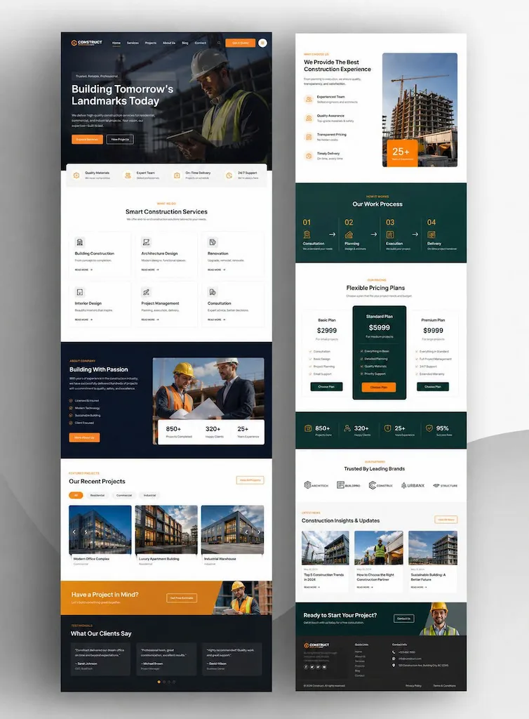 Kontraktor Konstruksi & Studio Arsitektur - Desain Website CV TEKNISIKU