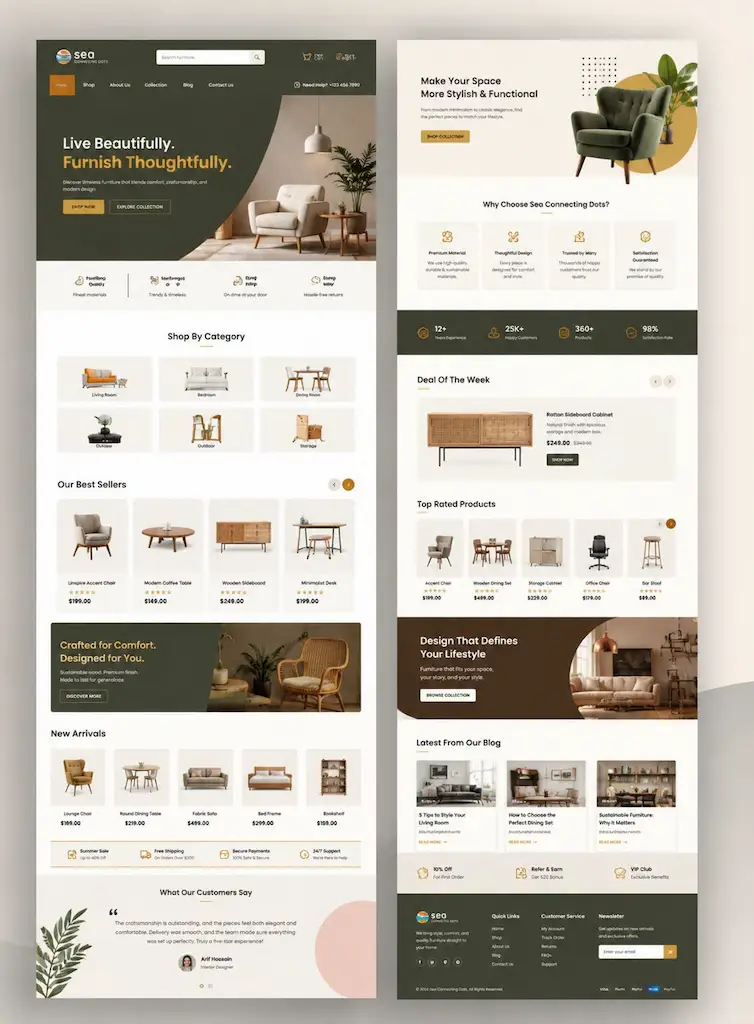 E-Commerce Furniture & Interior Rumah - Desain Website CV TEKNISIKU