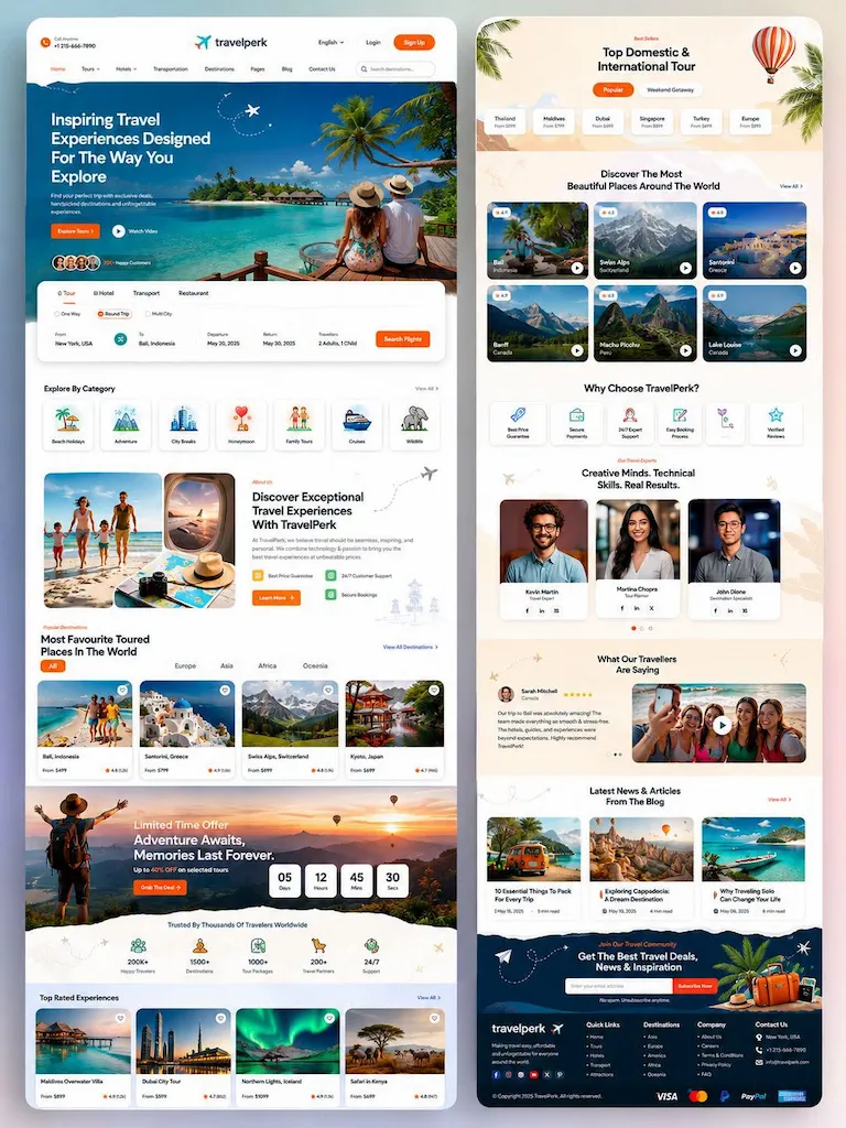 Biro Wisata & Healing Travel Agency - Desain Website CV TEKNISIKU
