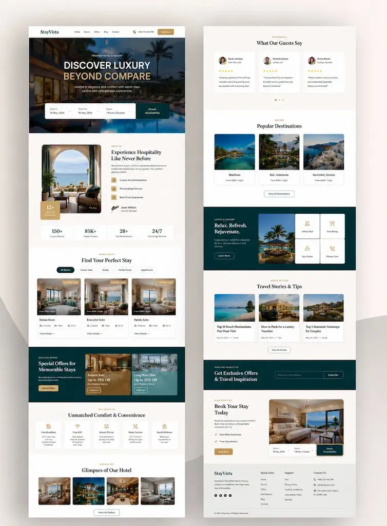 Booking Hotel & Resort Bintang 5 - Desain Website CV TEKNISIKU