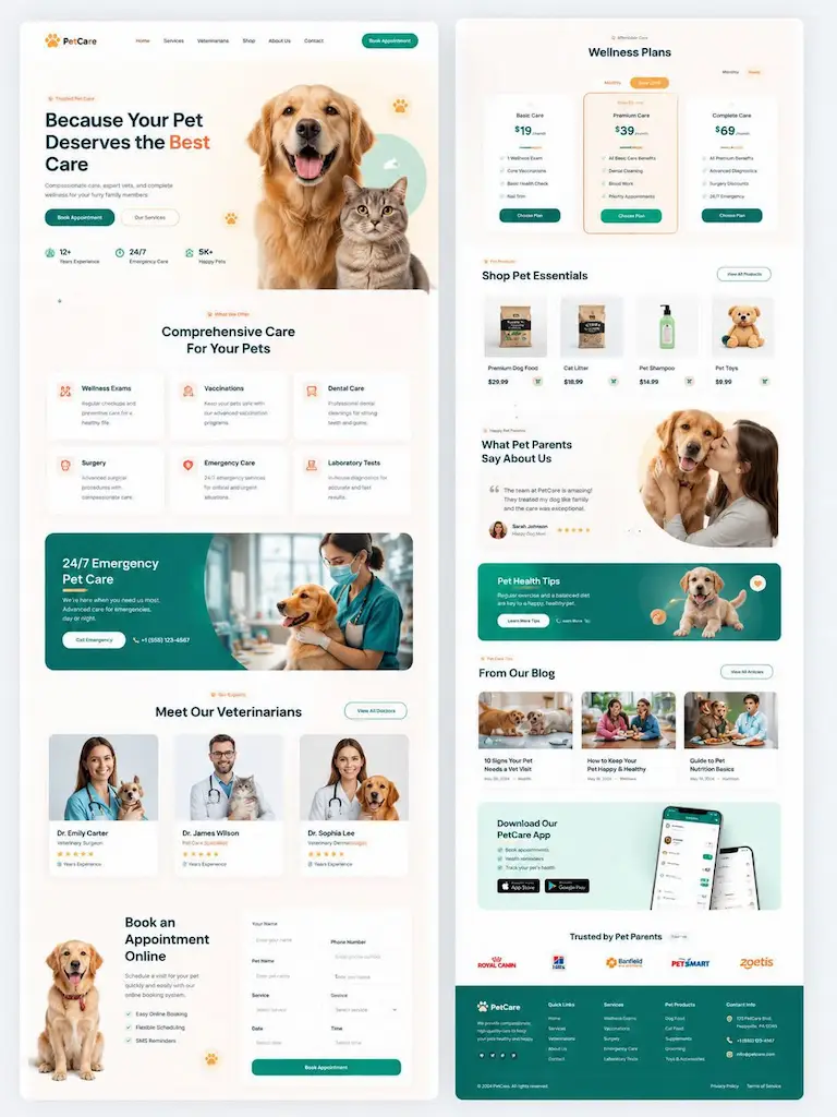 Klinik Hewan & E-Commerce Pet Food - Desain Website CV TEKNISIKU