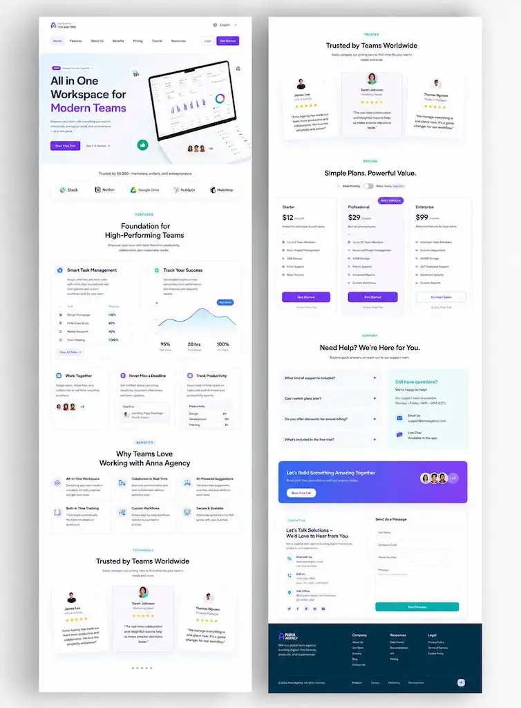 Landing Page Aplikasi Web SaaS - Desain Website CV TEKNISIKU
